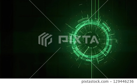 Abstract Glowing Green Noise With Futuristic Tech Motion 129446236