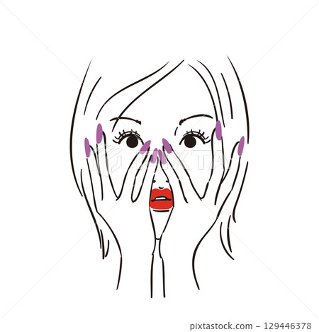 A woman showing her favorite nail design A woman showing her favorite nail design 129446378
