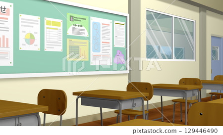 Classroom scenes that can be used as backgrounds for animations (videos available) 129446490