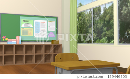 可用作動畫背景的課堂場景（提供影片） 129446503