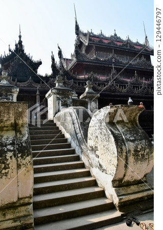Myanmar, Mandalay, Shwenandaw Monastery, wooden temple 129446797