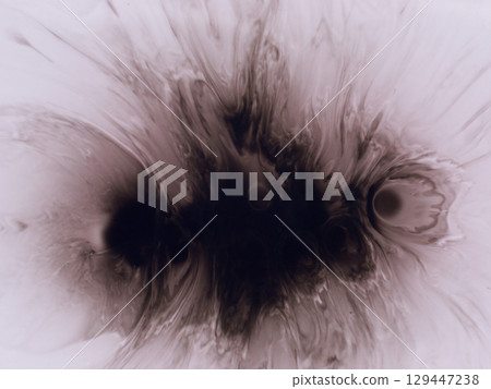 Paint splatter. Blur wet texture. Defocused black dark water liquid chemical fluid blotch spilling on abstract white art background. Paint splatter. Blur wet texture. Defocused black dark water liquid chemical fluid blotch spilling on abstract white art background. 129447238