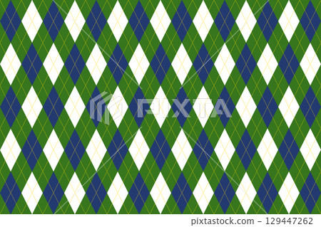 Green, navy, white, and yellow argyle background (4:3 ratio) A vibrant and harmonious traditional pattern Green, navy, white, and yellow argyle background (4:3 ratio) A vibrant and harmonious traditional pattern 129447262