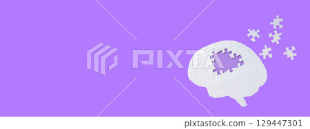 Puzzle pieces symbolize creativity and problem-solving, space for text 129447301