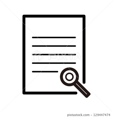 帶有放大鏡標記的文件插圖 129447474
