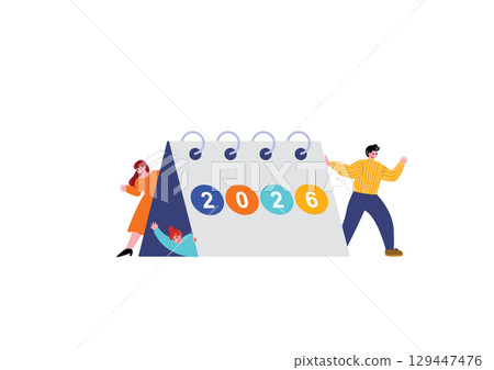 2026 calendar and young men and women 2026 calendar and young men and women 129447476