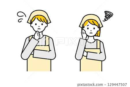 Simple part-time job men and women_troubled 129447507