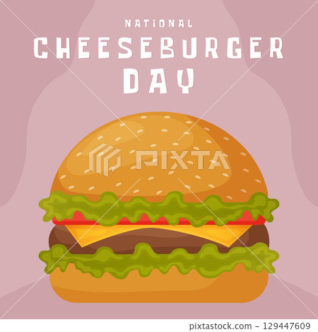 National Cheeseburger Day Vector Illustration. 129447609