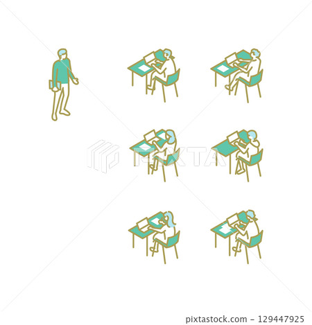 Illustrations for classes, university life, studying, and teachers 129447925