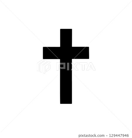 cross silhouette icon for religion spirituality and christian faith 129447946