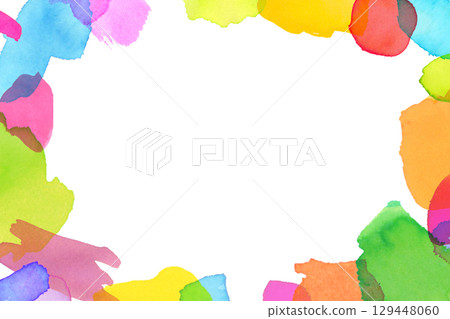 watercolor colorful frame 129448060