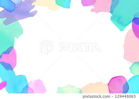watercolor colorful frame 129448063
