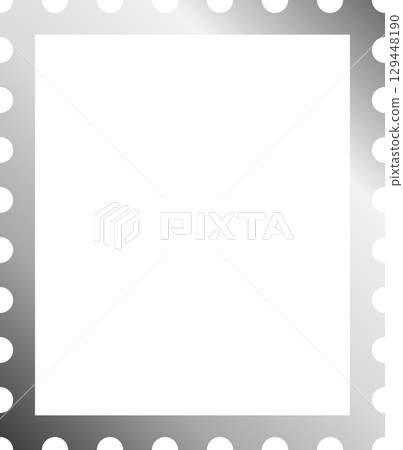 Silver stamp-style frame (4:3 ratio) Simple, sophisticated and luxurious postal design 129448190