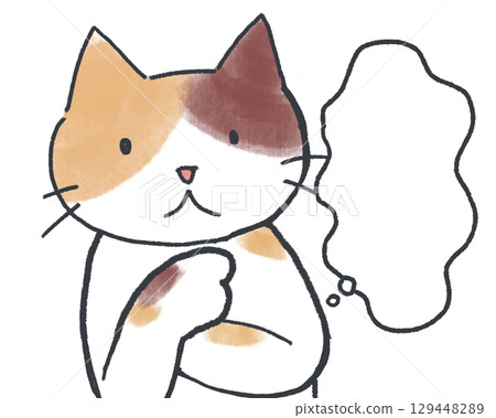 Thinking Calico Cat Moyamoya Thinking Calico Cat Moyamoya 129448289