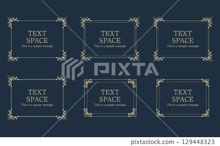 Classic/Antique Frame Set Vol.1 | Rectangular Gold Frames for Headlines and Decorations_2 129448323