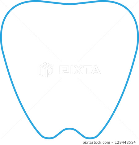 Light blue line tooth icon (transparent background) Refreshing and natural oral care design Light blue line tooth icon (transparent background) Refreshing and natural oral care design 129448554