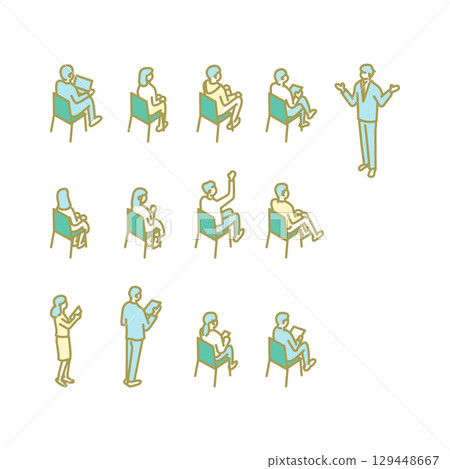 大學生活、研究報告、教師插圖 129448667