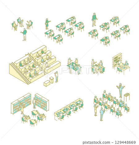 University life, study, illustrations for teachers 129448669