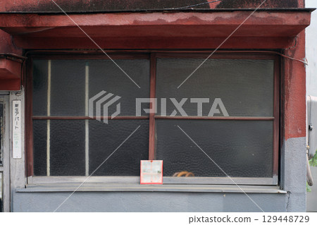 Old wooden apartment window Old wooden apartment window 129448729