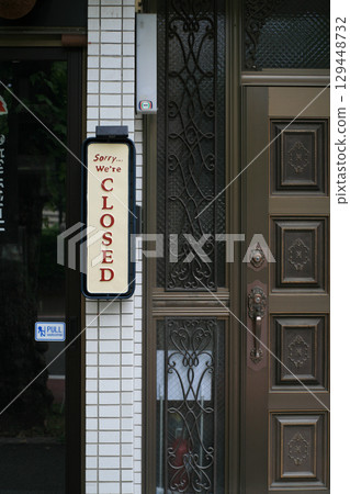 Restaurant after-hours sign 129448732