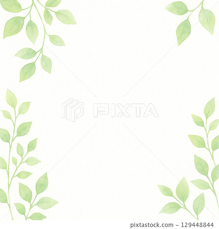 自然的背景，兩邊樹葉舒展。柔和的植物圖案。 129448844