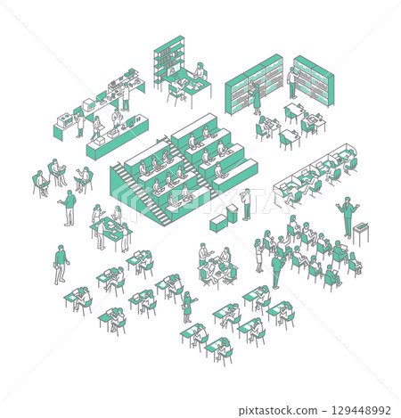 University life, study, illustrations for teachers University life, study, illustrations for teachers 129448992