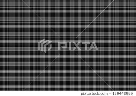 Black and gray tartan check background (4:3 ratio) Monochrome chic traditional pattern 129448999