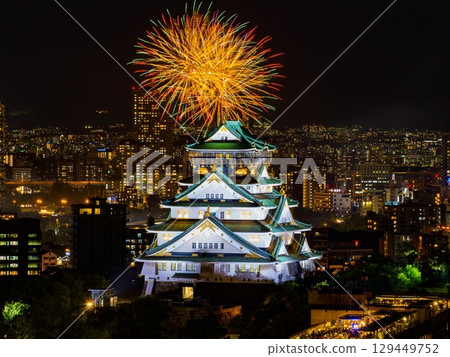 Osaka Castle Tenjin Festival Fireworks Osaka Castle Tenjin Festival Fireworks 129449752