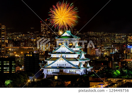 Osaka Castle Tenjin Festival Fireworks Osaka Castle Tenjin Festival Fireworks 129449756