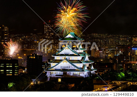 Osaka Castle Tenjin Festival Fireworks Osaka Castle Tenjin Festival Fireworks 129449810