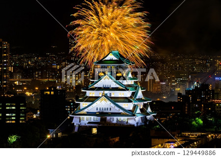 Osaka Castle Tenjin Festival Fireworks Osaka Castle Tenjin Festival Fireworks 129449886