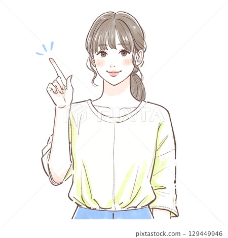婦女和女孩的水彩和手繪插圖素材 129449946