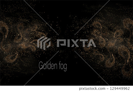 Wavy shiny curly gold mosaic on black background Wavy shiny curly gold mosaic on black background 129449962