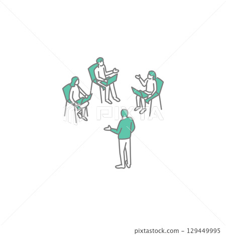 研討會、大學生活、教師插畫 129449995