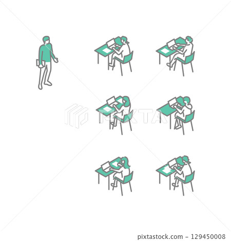課堂、大學生活、教師插畫 129450008