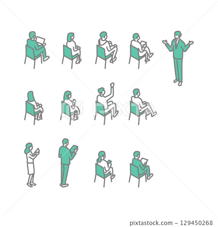 University life, research presentations, illustrations for teachers 129450268