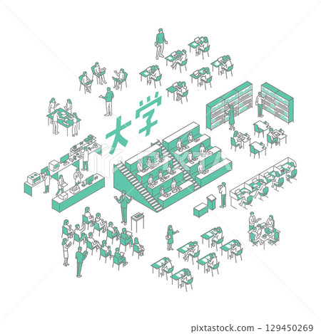 University life, study, illustrations for teachers University life, study, illustrations for teachers 129450269