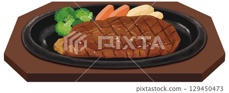 Illustration of a thick steak 129450473