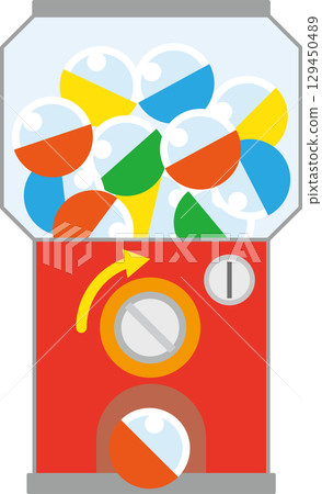 Spin it and get excited! Colorful capsules pop out from this gachapon machine 129450489