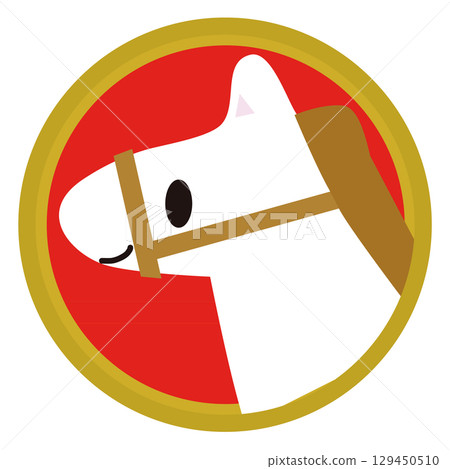 Horse profile icon New Year's card material 129450510