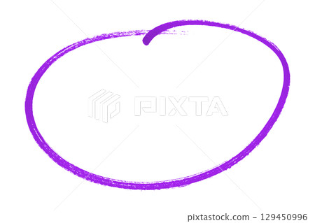 Purple pencil highlight circle mark isolated on transparent background 129450996