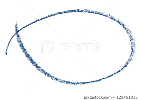 Blue pencil highlight circle mark isolated on transparent background 129451010