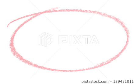 Pink pencil highlight circle mark isolated on transparent background 129451011
