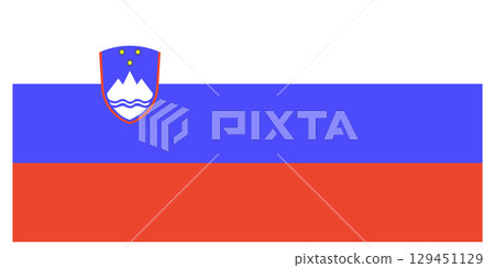 Flag of Slovenia isolated with indents. Flag of Slovenia isolated with indents. 129451129