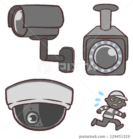 安全攝影機插圖集 安全攝影機插圖集 129451329