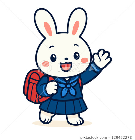 Kawaii Bunny in Japanese School Uniform 129452278