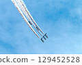 [Osaka] Blue Impulse celebrates Expo 2025. The blue and white aircraft was cool and performed an amazing acrobatic flight. 129452528