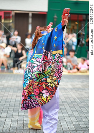 Yosakoi dancing in Obiyamachi Yosakoi dancing in Obiyamachi 129452848