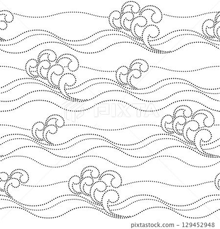 Traditional Japanese wave pattern, 129452948
