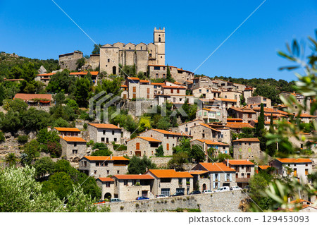 Picturesque view of small French village Eus Picturesque view of small French village Eus 129453093